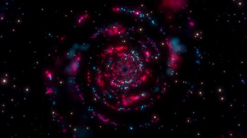 Abstract Glowing Particle Swirl Loop Background