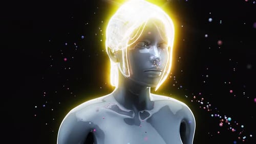 Animation abstraite 4K d'une femme et de l'odorat