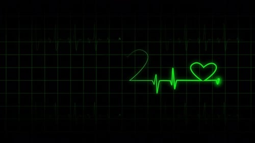 Green heartbeat love animated