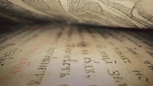 Macro Background Of Saved Medieval Book With Ancient Writingsarchival Artifacts