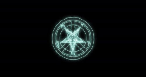 Glowing Occult Pentagram Mystical Symbol Animation