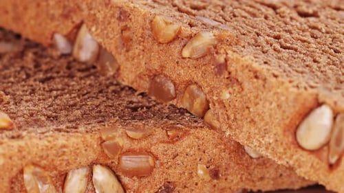 Close Up of Sliced Multigrain Bread with Seeds