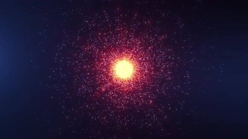 Dynamic Cosmic Light Particles Swirling and Expanding Animation