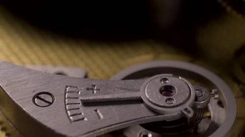 Extreme Close Up of Watch Mechanism