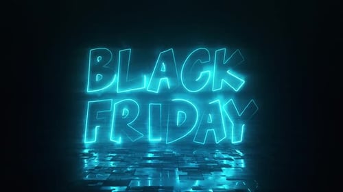 Black Friday Neon Text Reveal Animation