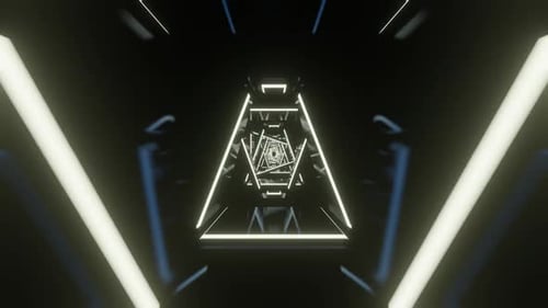 3d render vj projection, geometry objects endless loop