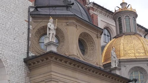 Close Up View for Wawel Royal Castle in Krakow, Poland.