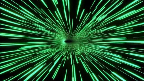 Grüner Neon-Hyperraumtunnel-Warp-Speed-Effekt SciFi Motion