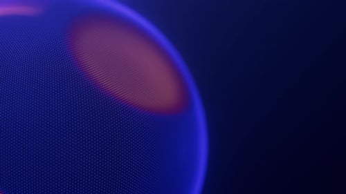 Nahaufnahme von Verzerrungswellen auf einer abstrakten Partikelschleife Digitale Datenspritze von Sphärisch