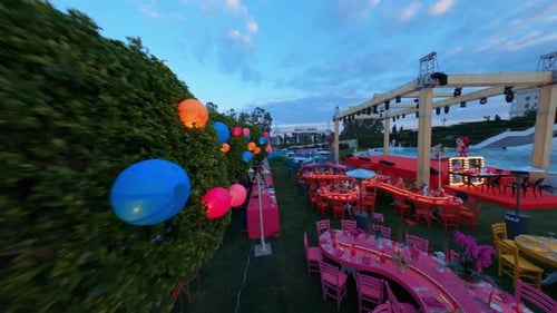 Outdoor Event Venue Decorated for Celebration