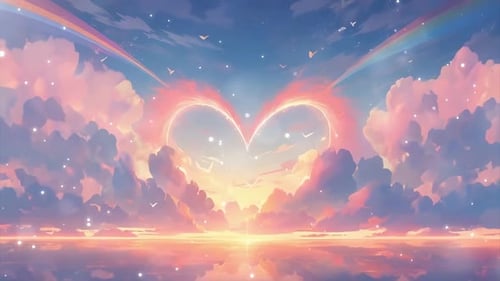 4K Simple And Beautiful 520 Love Sky Background Video