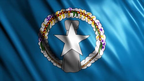 Northern Mariana Islands Flag Realistic Waving Animation