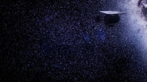 Futuristic Satellite Exploring the Milky Way Galaxy