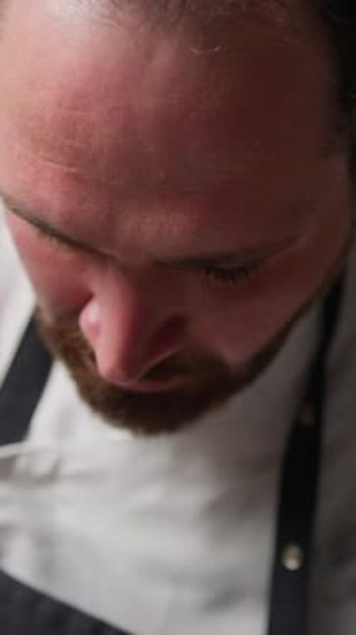 The Dedication Of A Cuisine Worker Close Up