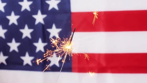 American Independence Day Patriotism Holidays and Celebration Concept - Close Up Of