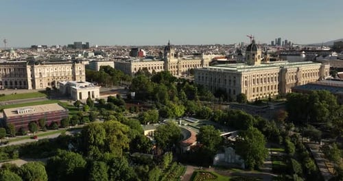 Aerial View of Maria Theresia Monument and Museums Quartier Maria Theresien Platz Art History