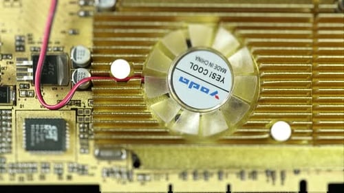Schematic Closeup Video Card Top View.