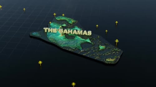 Die Bahamas 3D-Karte mit Animation