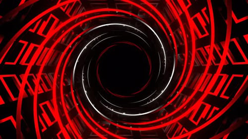 Red And White Neon Spiral In Hexagonal Lattice Background Vj Loop In 4K