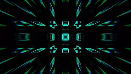 Turquoise And Pink Fast Stream Of Neon Squares Strobe Lights Flashing Background Vj Loop In 4K