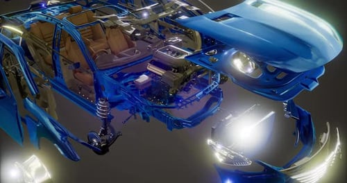 Démonter une voiture dans un atelier avec minutie et minutie