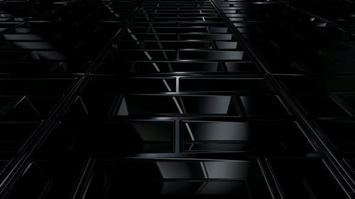 Abstract Reflective Black Blocks Moving Seamless Loop