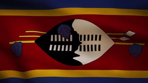 Realistic Waving Eswatini National Flag Animation