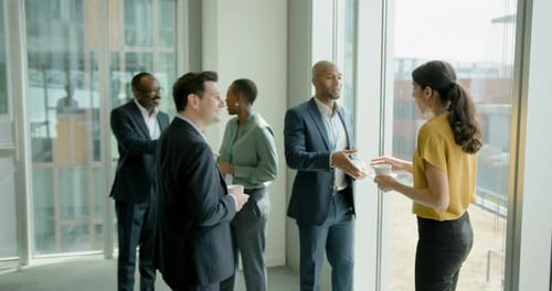 Business Professionals Networking at a Modern Conference