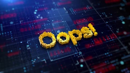 Digital Pixel Art 'Oops!' Error Message Animation