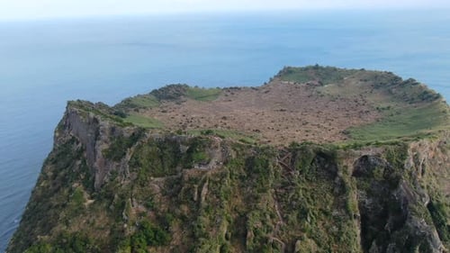 Vista panorâmica do Drone Seongsan ilchulbong em 4K