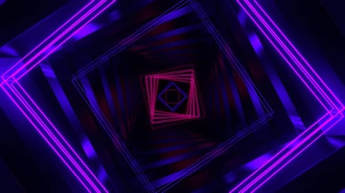 Purple And Pink Neon Lights Spiral Movement Background Vj Loop In 4K