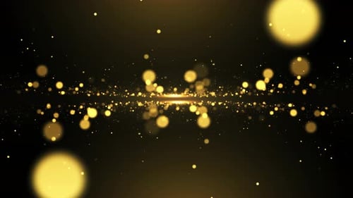 Golden Glitter Particles Loop Background