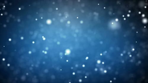 Abstract Bokeh Particles Floating on Blue Background Loop
