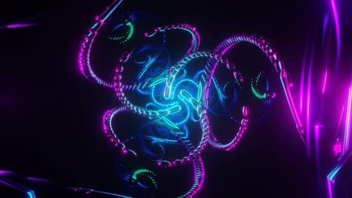 Vibrant Neon Disco Lights Animate This VJ Loop Background
