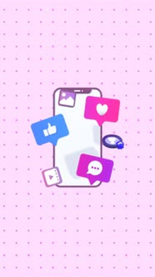 Modern Animated Smartphone with Social Media Icons