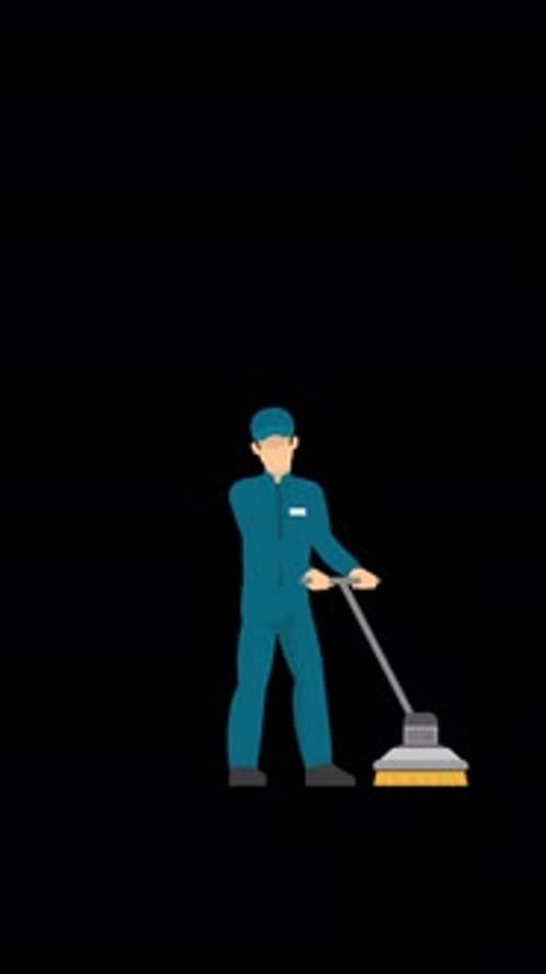 2D Character Cleaning Service Vertical Animation Alpha Channel