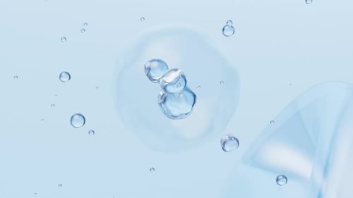 3D Water Molecule Animation for Science and Skincare Backgrounds