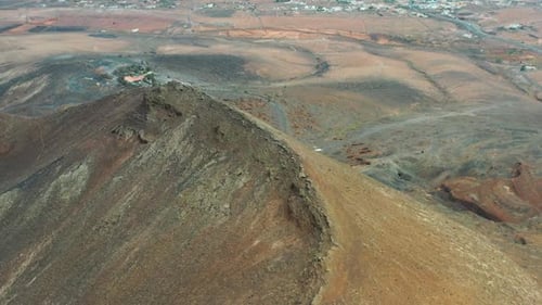 Aerial Drone View of Caldera de Gairía Volcano, Fuerteventura