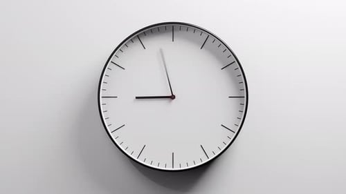 Time-Lapse Counterclockwise15 Minutes Animation of Classic Wall Clock