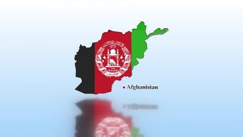 3D Map of Afghanistan with Flag and Country Name Reveal