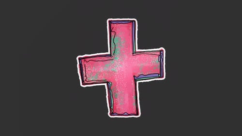 Hand Drawn Cross Sticker Style Animation