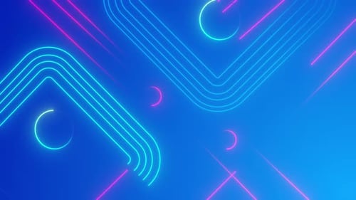 Abstract Neon Glowing Lines Background Loop