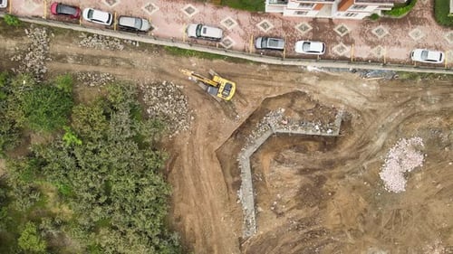 aerial digger working