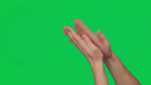 Male Hand Touching Clicking Tapping Sliding and Swiping on Chroma Key Green Screen Background