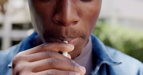 Happy, mouth and hands with straw for drink, refreshing and outdoor for delicious flavor at college