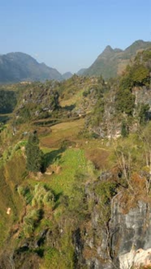 Fairytale Mountain Landscape In Northern Vietnam On The Ha Giang Loop Route