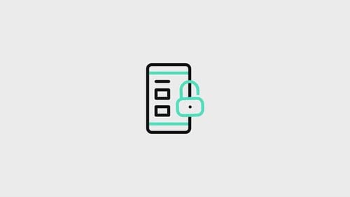 Animated Flat Design Mobile Security Icon