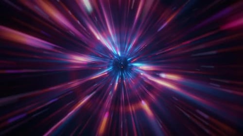 Futuristic Warp Speed Light Tunnel Animation Background