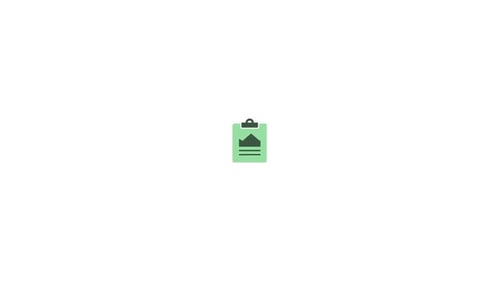 Animated Flat Design Data Report Clipboard Icon
