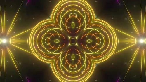 Dynamische Neonschleife mit abstraktem, leuchtendem Lichtshow-Muster